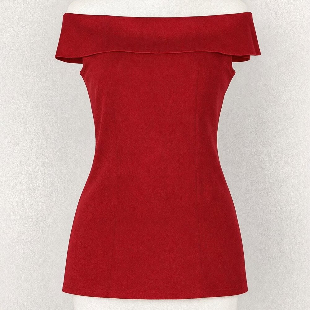 DROP SHOULDER RED TOP